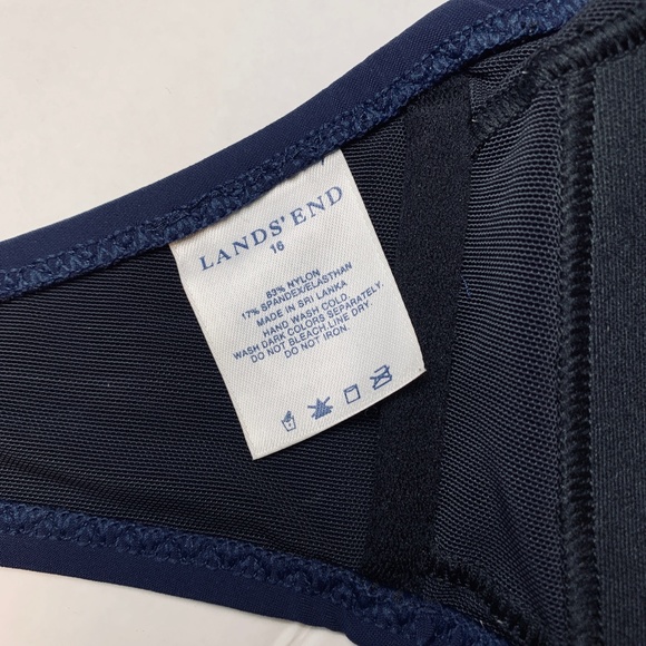 Lands' End Navy Nautical Swimsuit Halter Top Skirt - Picture 5 of 7